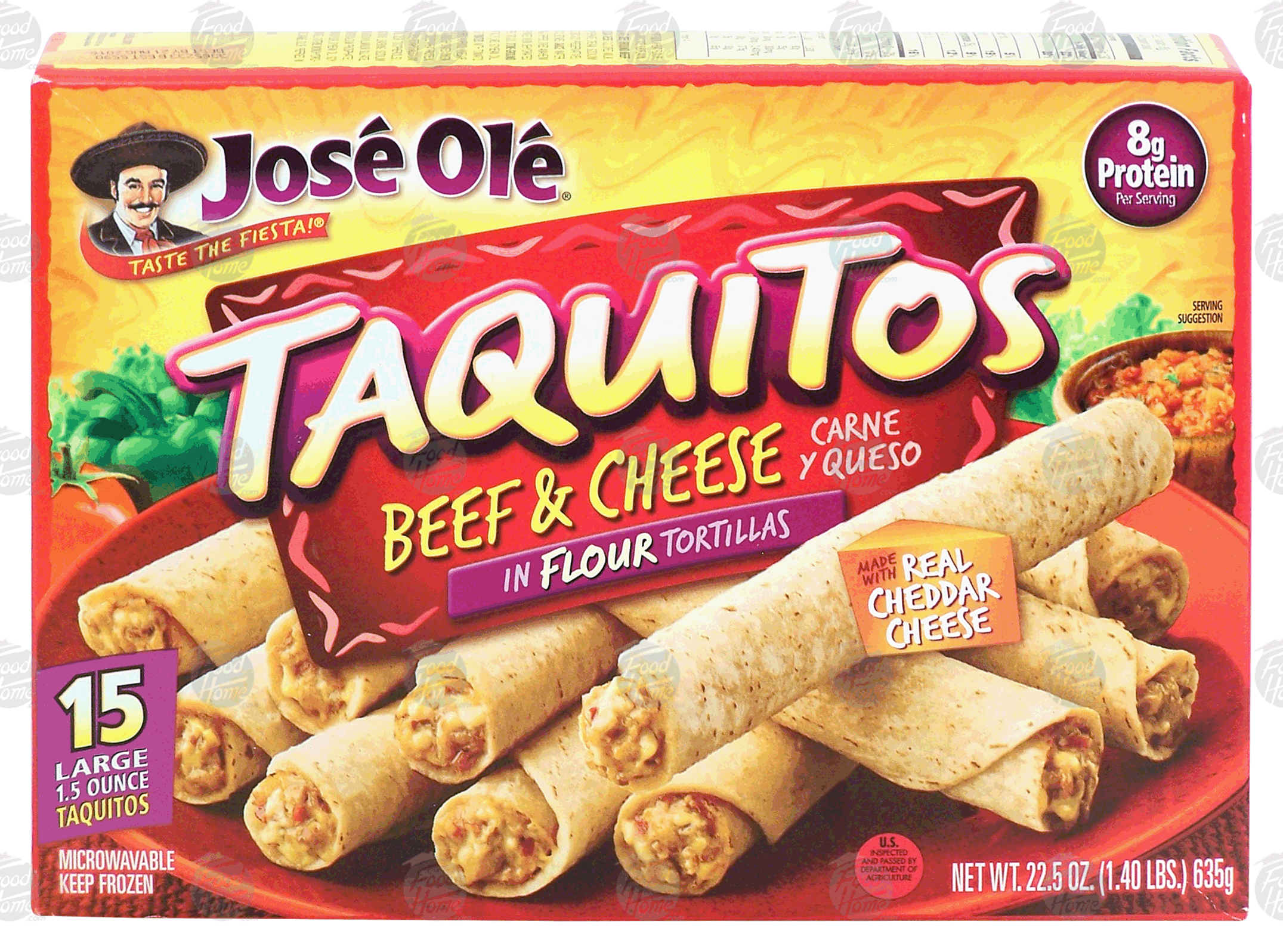 Jose Ole Taquitos beef & cheese in flour tortillas, 15 large 1.5 ounce taquitos Full-Size Picture